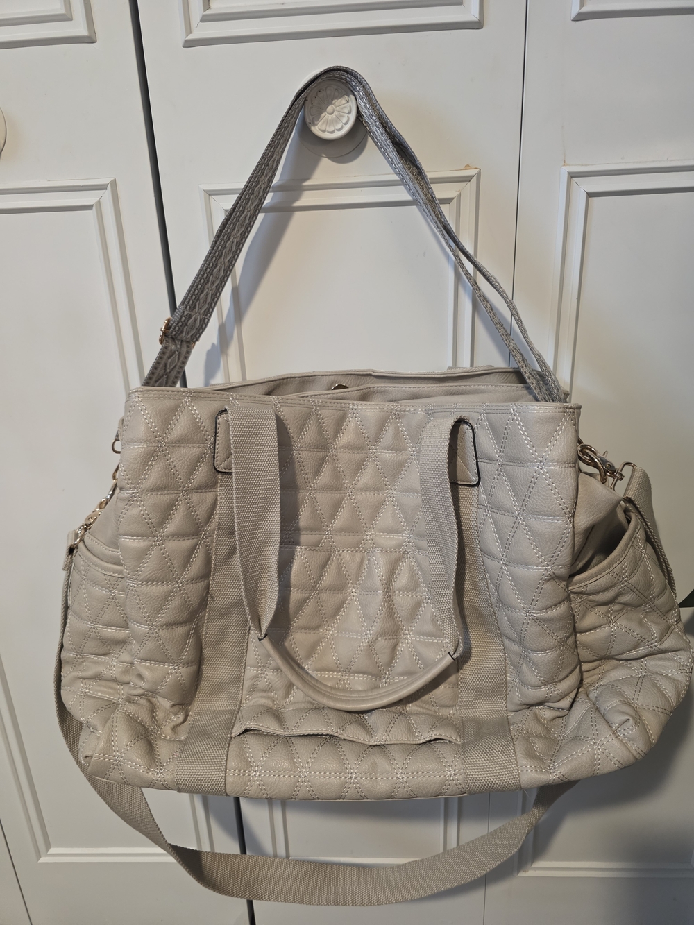Mini VOGAGUER QUILTED Bag with ☆ Extra☆ Decorative Strap ☀️ Light Gray